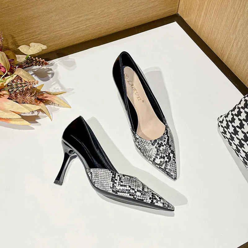 مجموعة اروين ARWEN & AJH GROUP New Women Summer Autumn High Heel Pumps Female Serpentine Pointed-toe Shallow Stilettos Sexy Party Ladies Dress Shoes