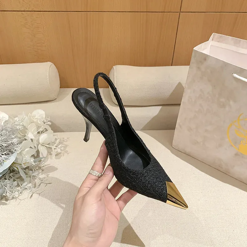 مجموعة اروين arwen &ajh group New Women Spring Summer High Heels Stilettos Female Ankle Strap Slingbacks Sandals Sexy Party Office Lady Banquet Shoes
