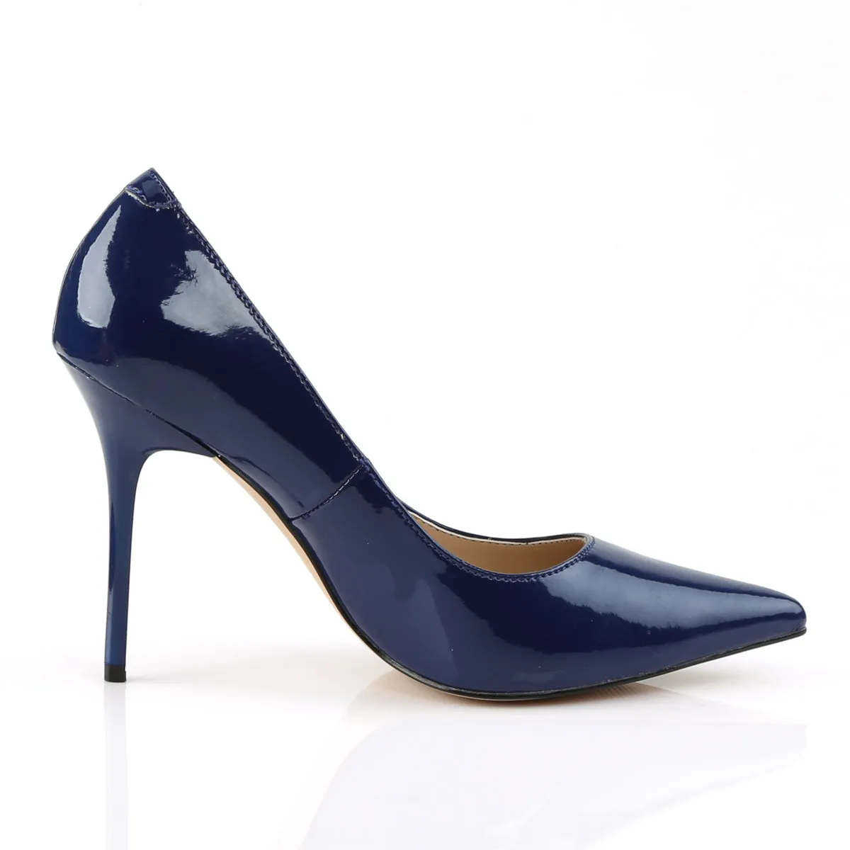 4 Inches Navy Blue Classic Stilettos