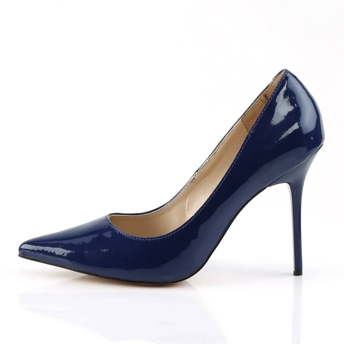 4 Inches Navy Blue Classic Stilettos