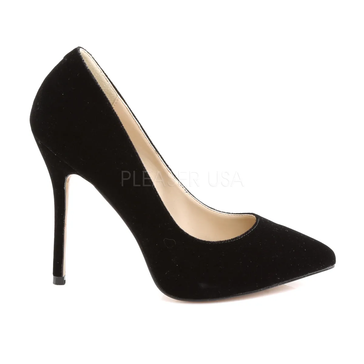 5 Inches Black Velvet Classic Stilettos