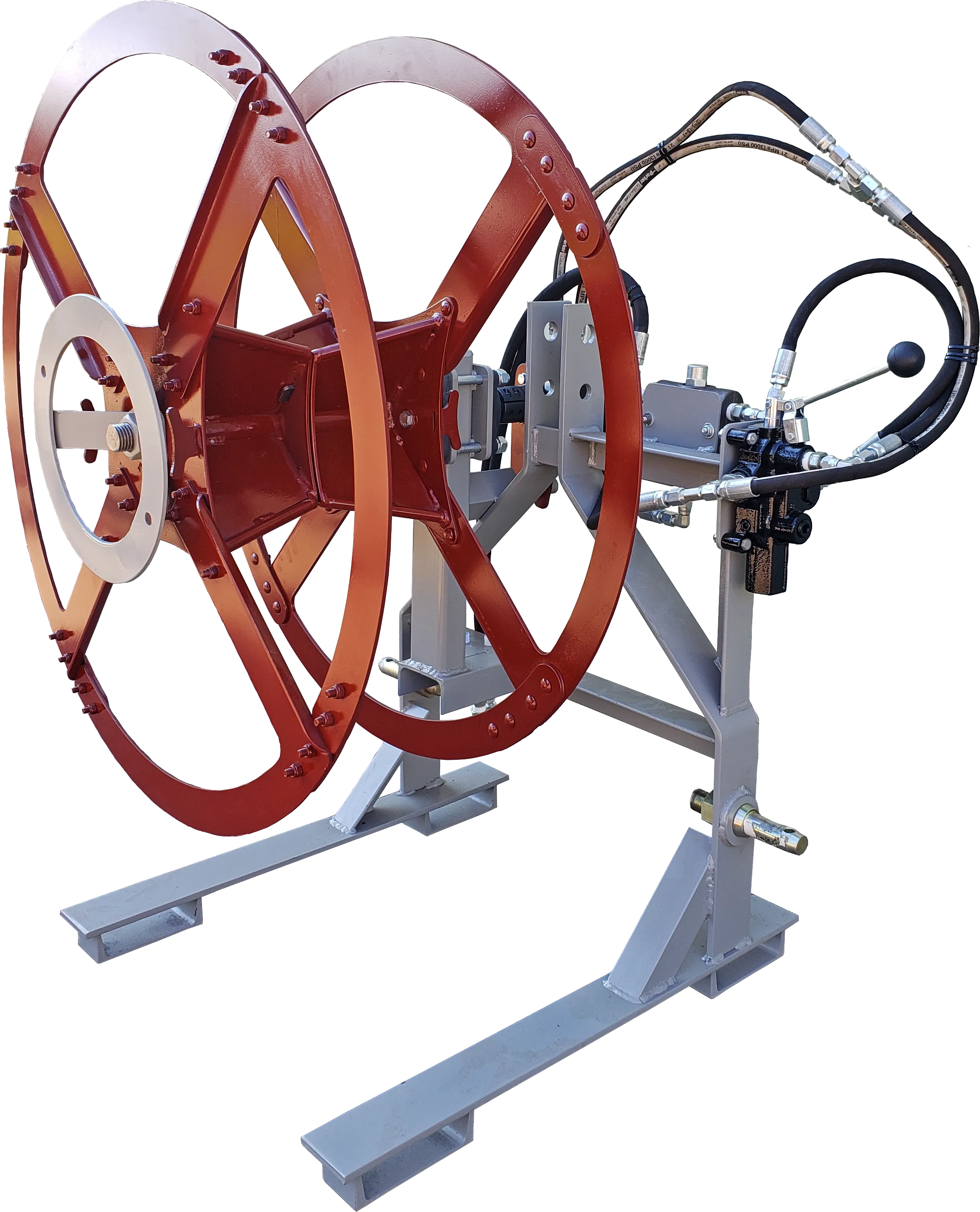 Agrishield Hydraulic 3pt. Universal Winder | Tape/Tube & Wire Winder | For Skid Steer & Tractors