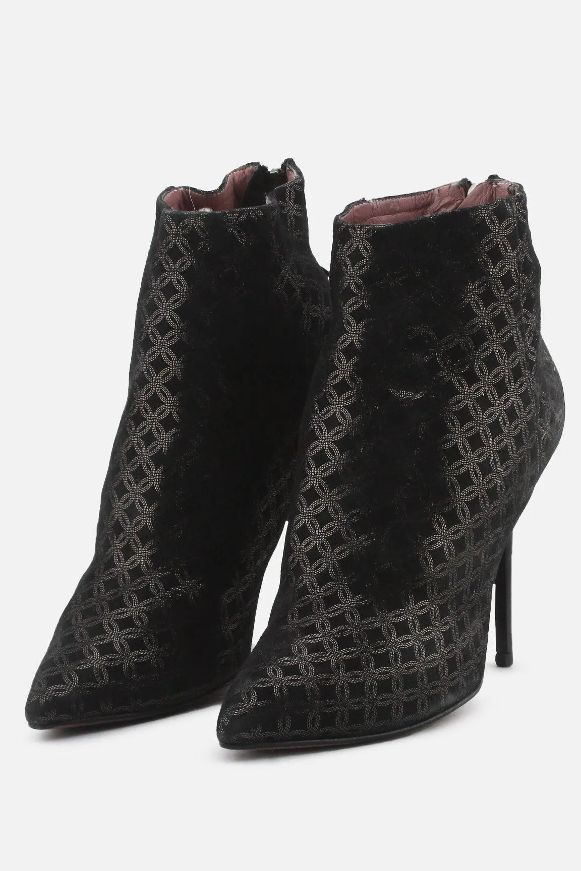 Albano Zipper Stilettos Ankle Boots | Textile