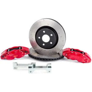 Alcon 2018  Jeep JL 350x32mm Rotors 6-Piston Red Calipers Front Brake Upgrade Kit