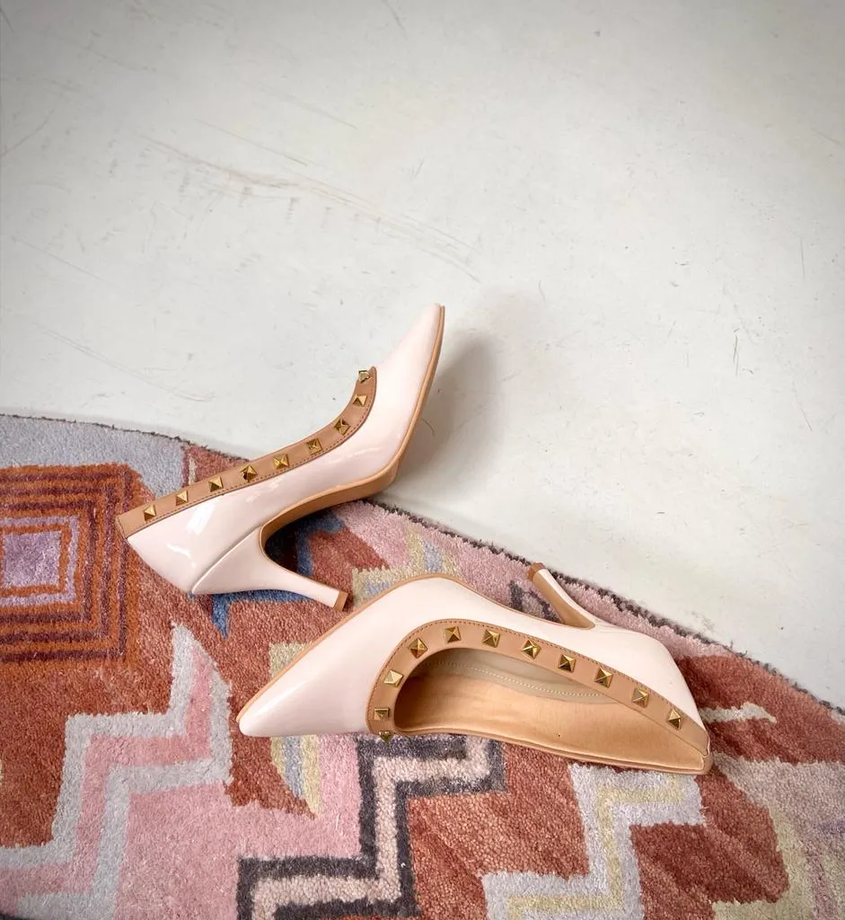 Amelia ( Pointy Stilettos high Heels Studs Formal Shoes)