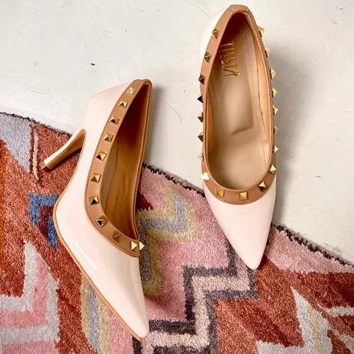 Amelia ( Pointy Stilettos high Heels Studs Formal Shoes)