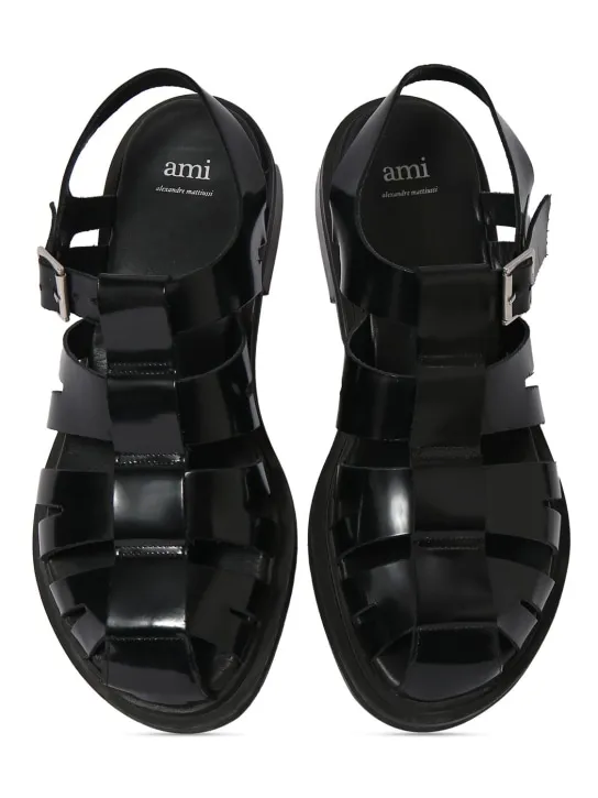AMI Paris   Fisherman brushed leather sandals 