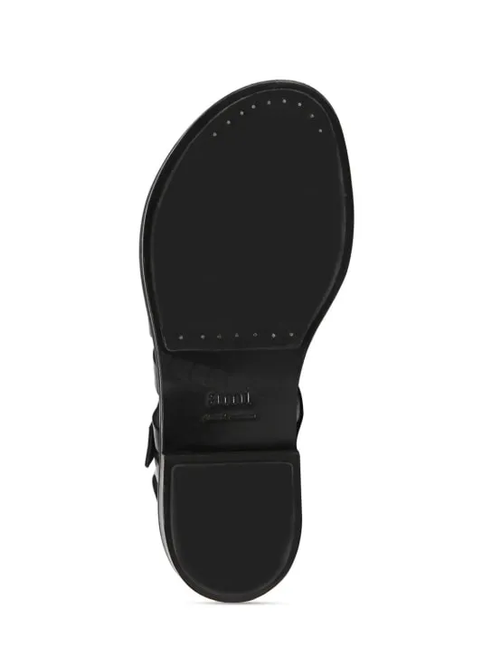 AMI Paris   Fisherman brushed leather sandals 