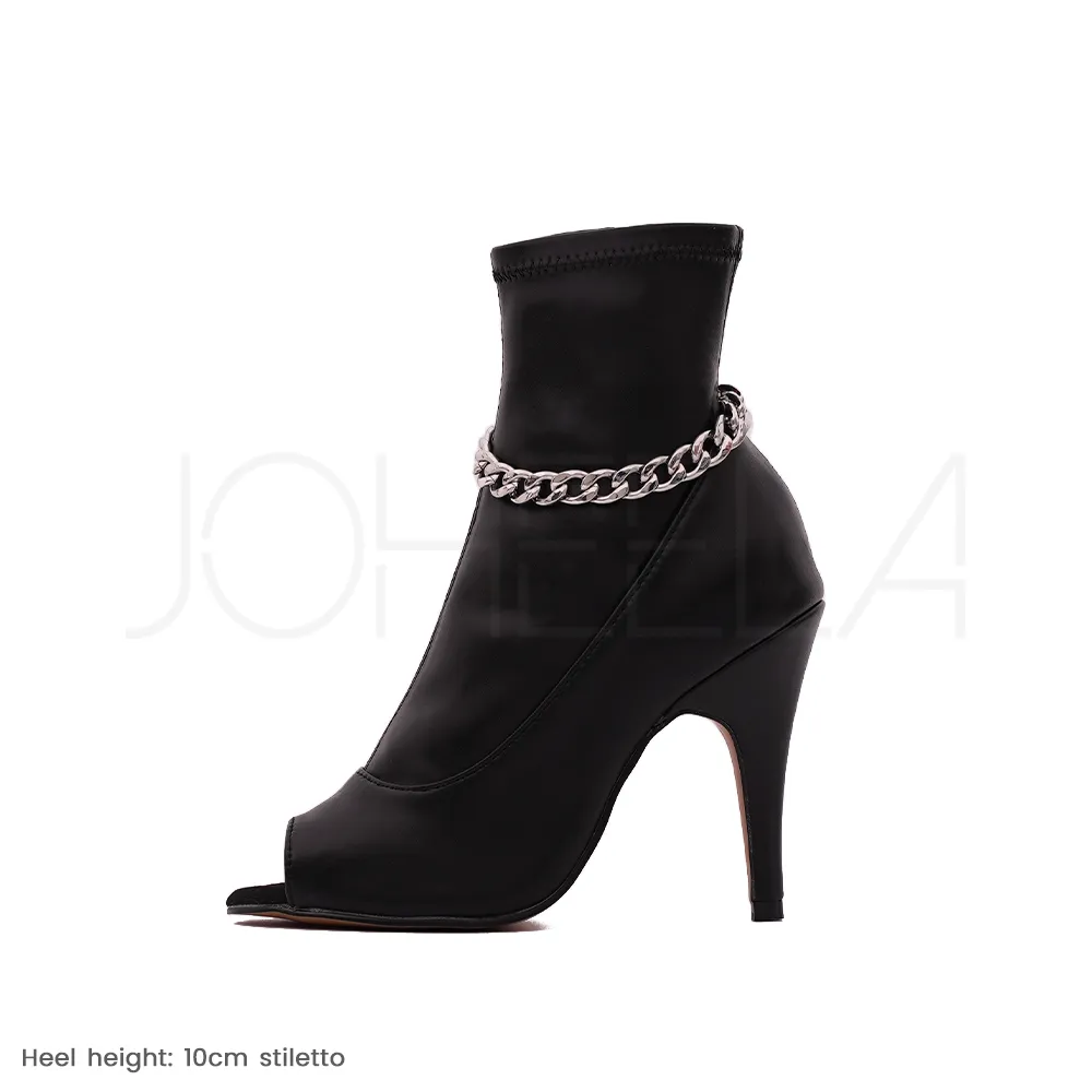 Ana - Chaînes argentées - Talons stilettos slim- Personnalisable