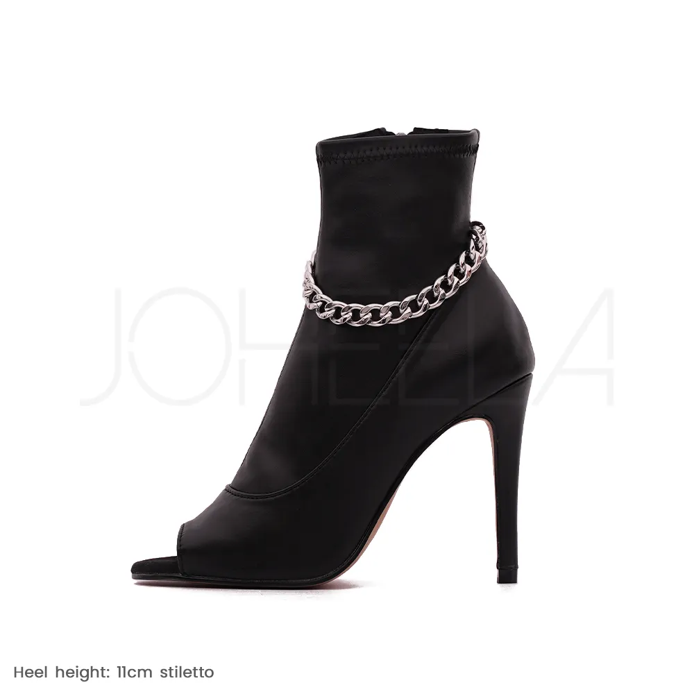 Ana - Chaînes argentées - Talons stilettos slim- Personnalisable