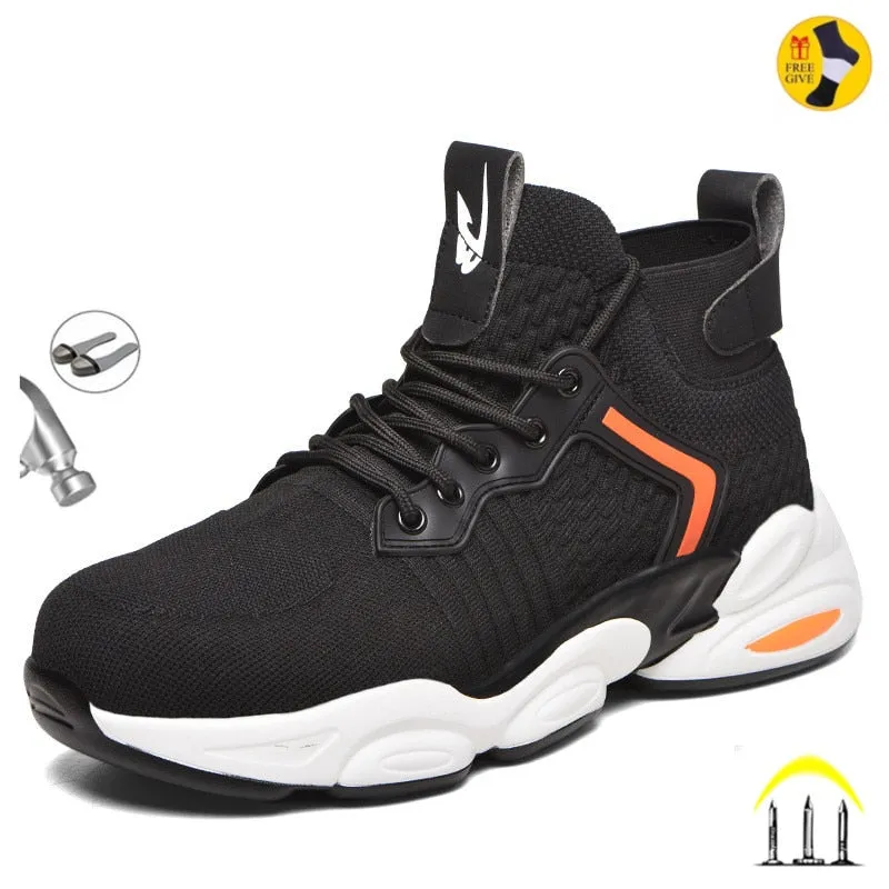 Anti-smashing Men Safety Shoes Indestructible Work Shoes Puncture-Proof Work Sneakers Male Steel Toe Shoes Work Safety Boots