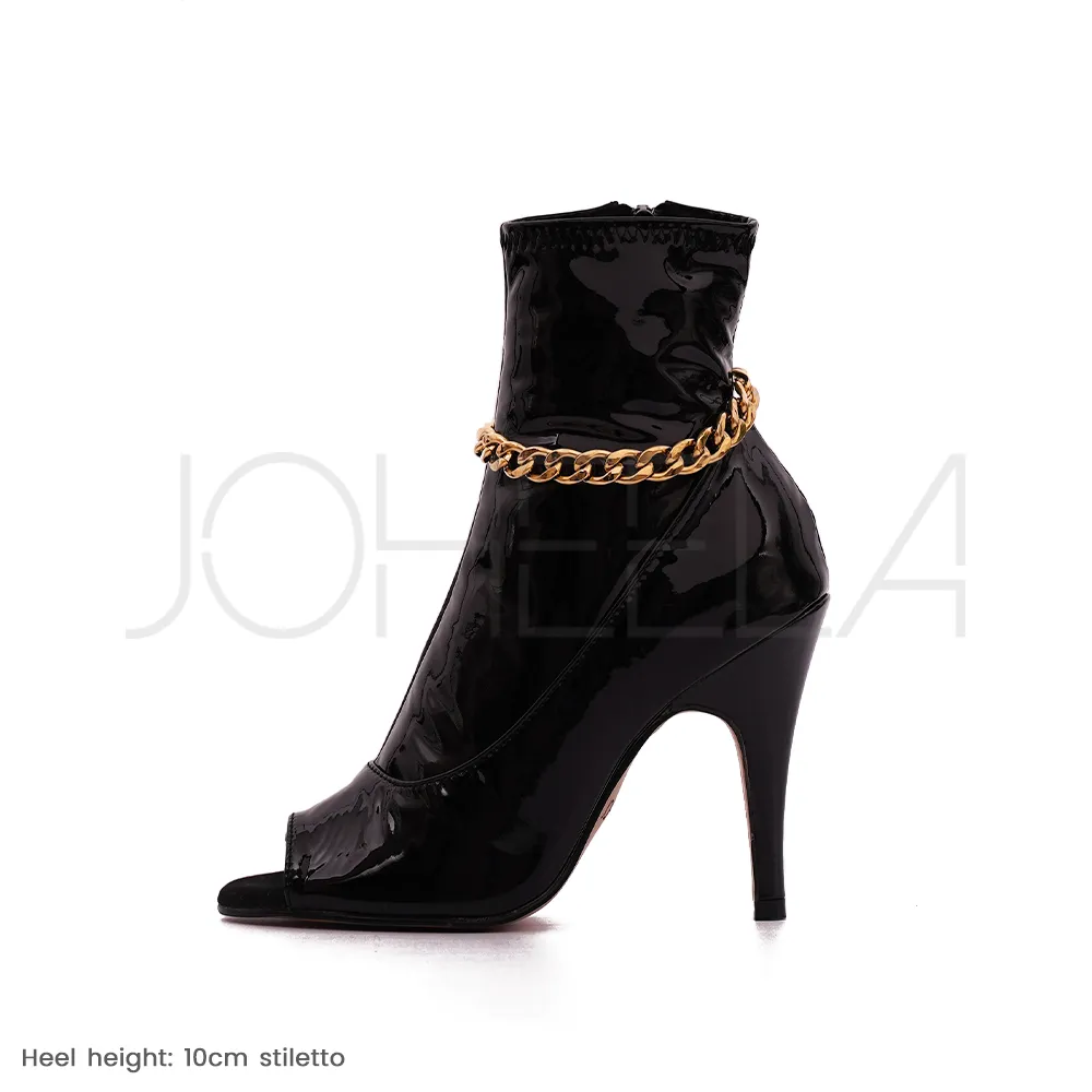 Aria - Chaînes dorées - Talons stilettos slim - Prête à expédier