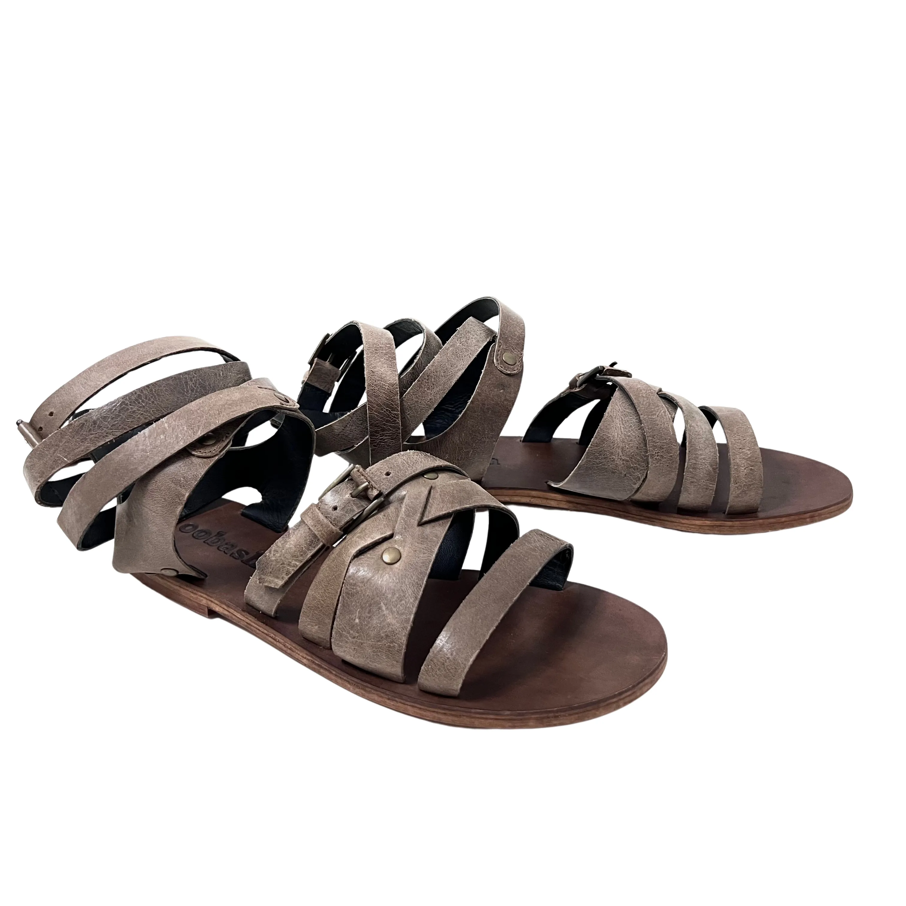 Ariel gladiator olive leather sandal