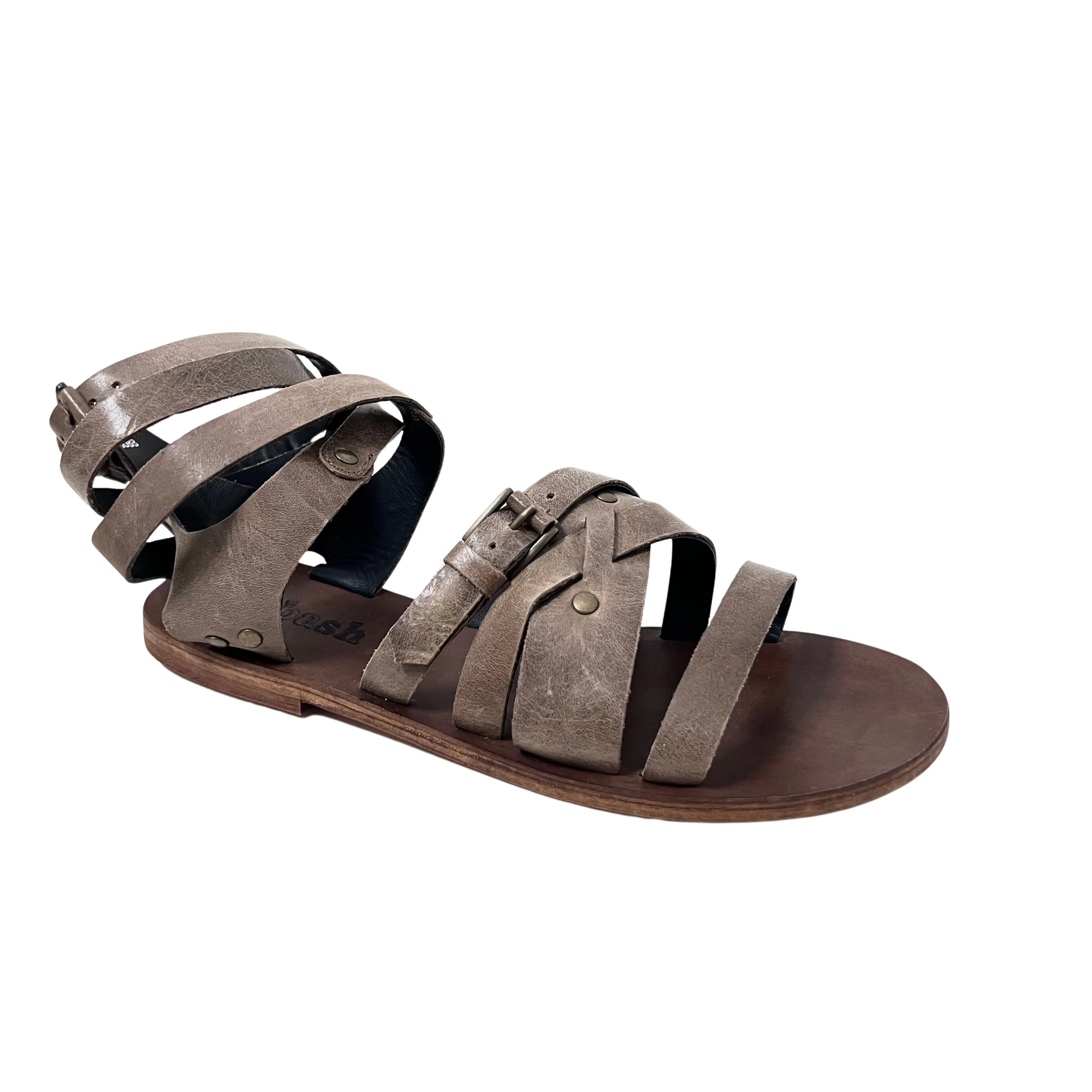 Ariel gladiator olive leather sandal