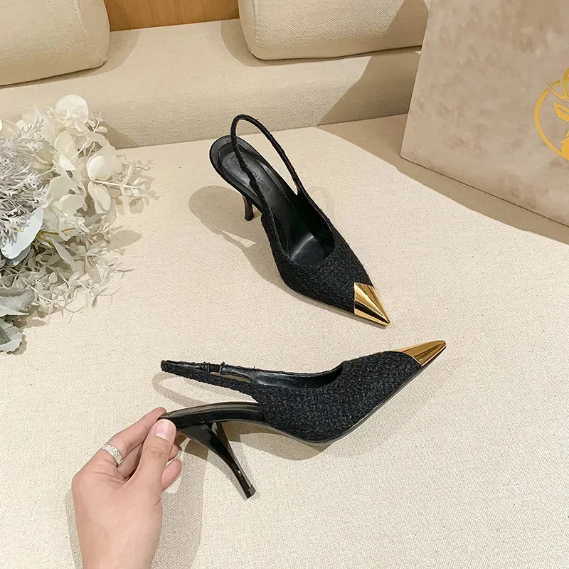 arwen & ajh group  مجموعة اروين New Women Spring Summer High Heels Stilettos Female Ankle Strap Slingbacks Sandals Sexy Party Office Lady Banquet Shoes