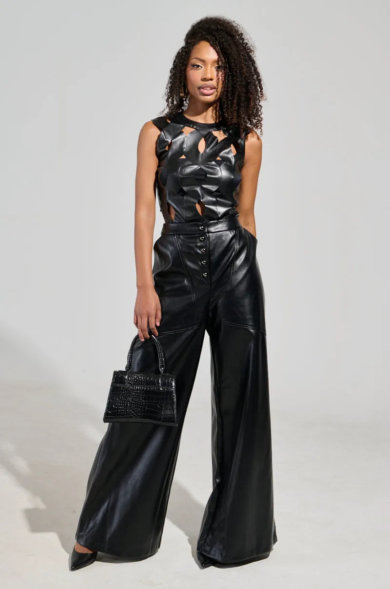 ASHLYN FAUX LEATHER PANT IN BLACK