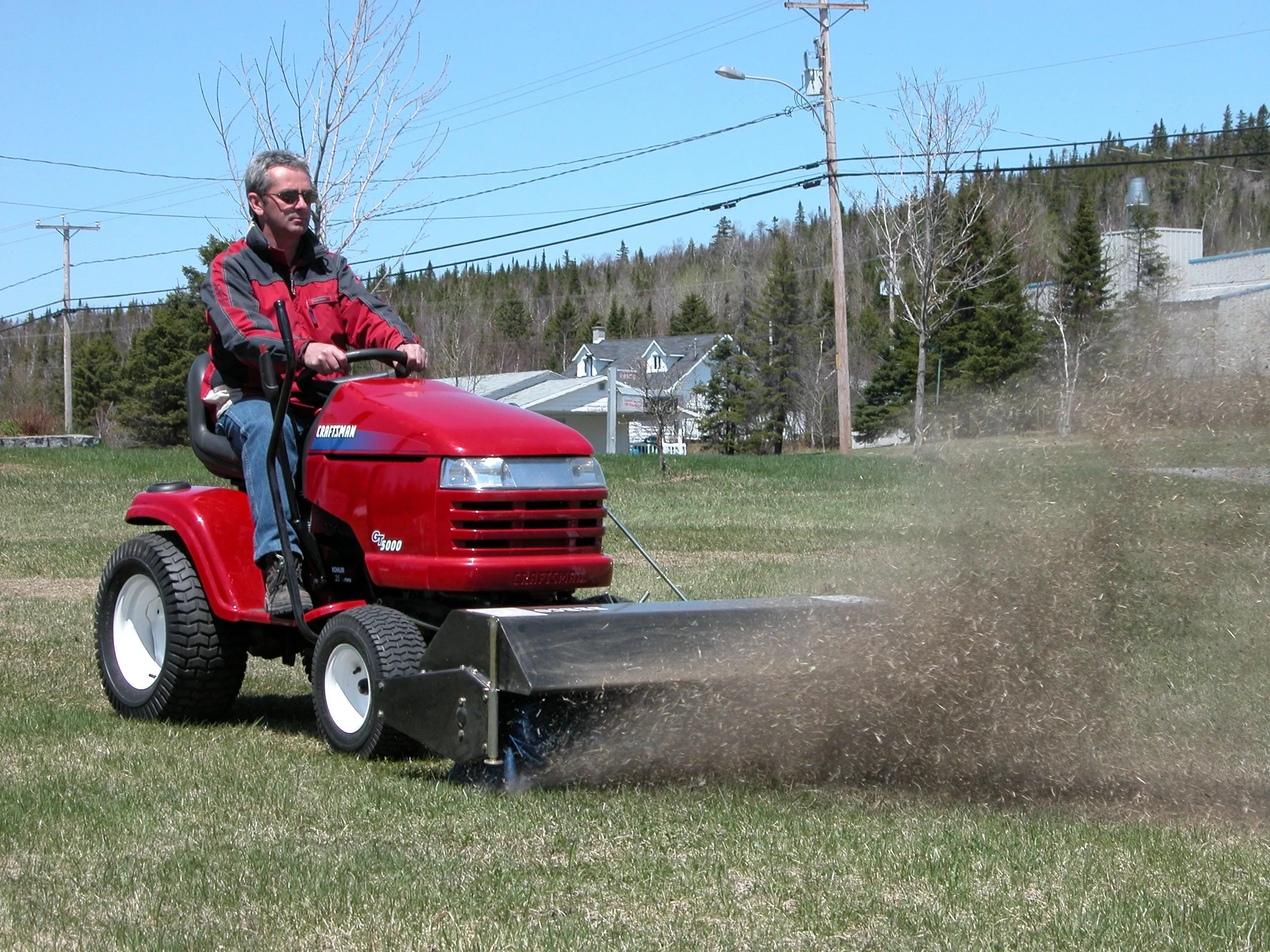 Bercomac 48" Rotary Broom For Lawn & Garden Tractors | 13-28HP | For Tractors