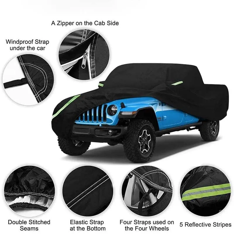 Black Cover Weatherproof 210D Oxford Cab Full Cover for Jeep Gladiator JT 2/4 Doors