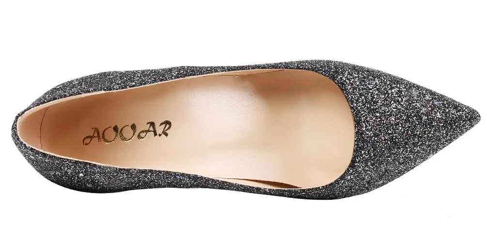 Black Glitters Wedding Stilettos Women Pumps Sexy 12cm Cystal Party High Heels
