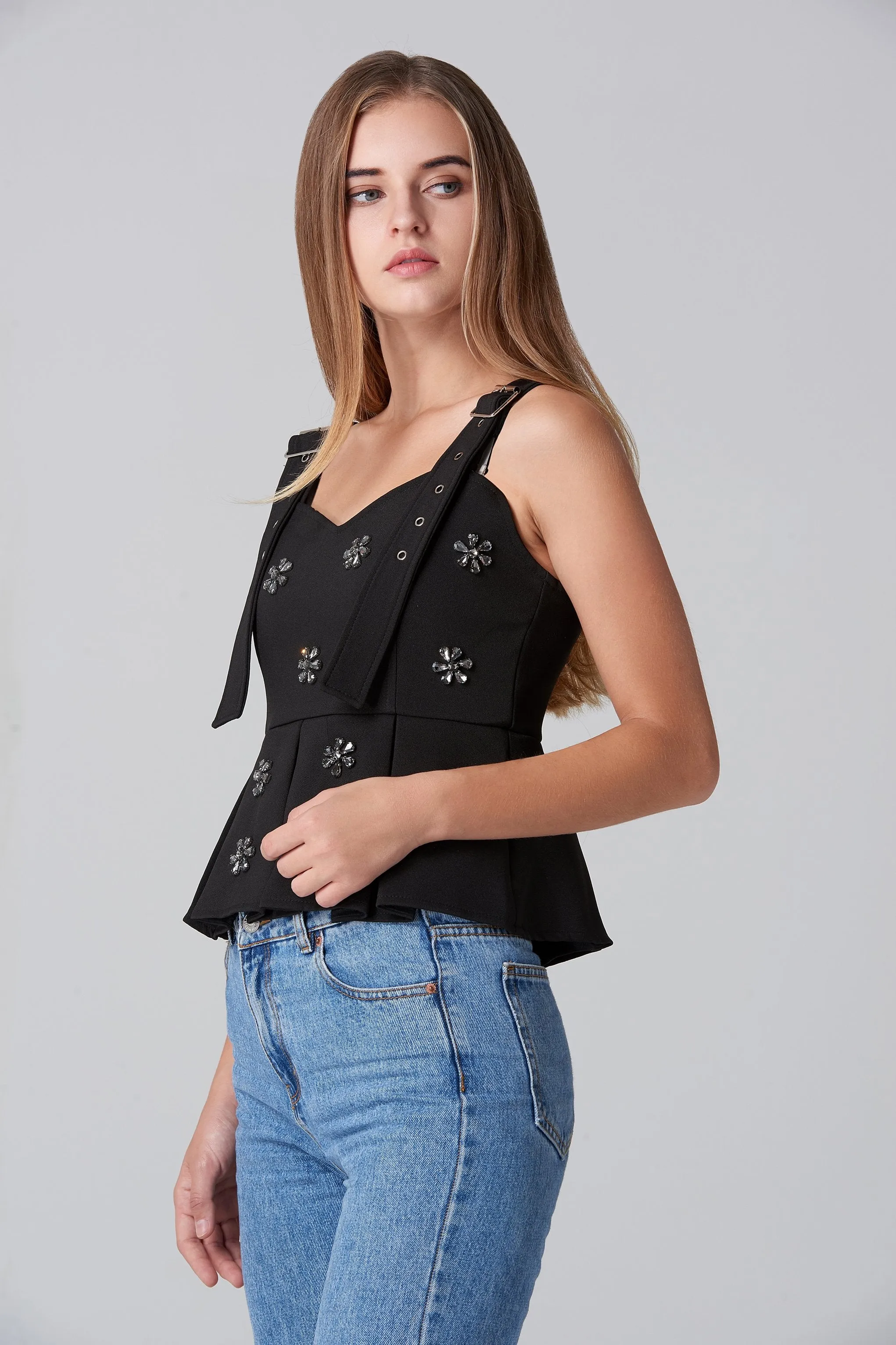 Black Jewel Gladiator Top