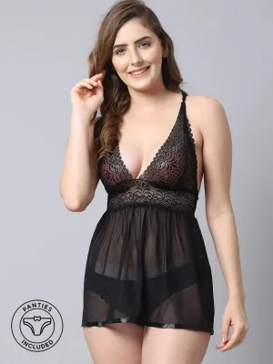 Black Sexy Night Dress - Black