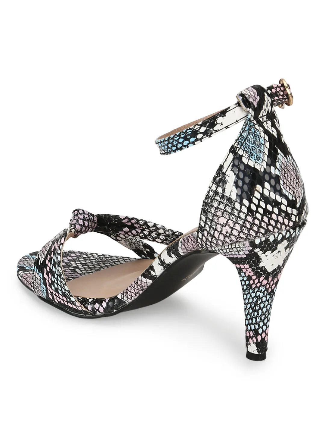 Black Snake Strappy Stilettos