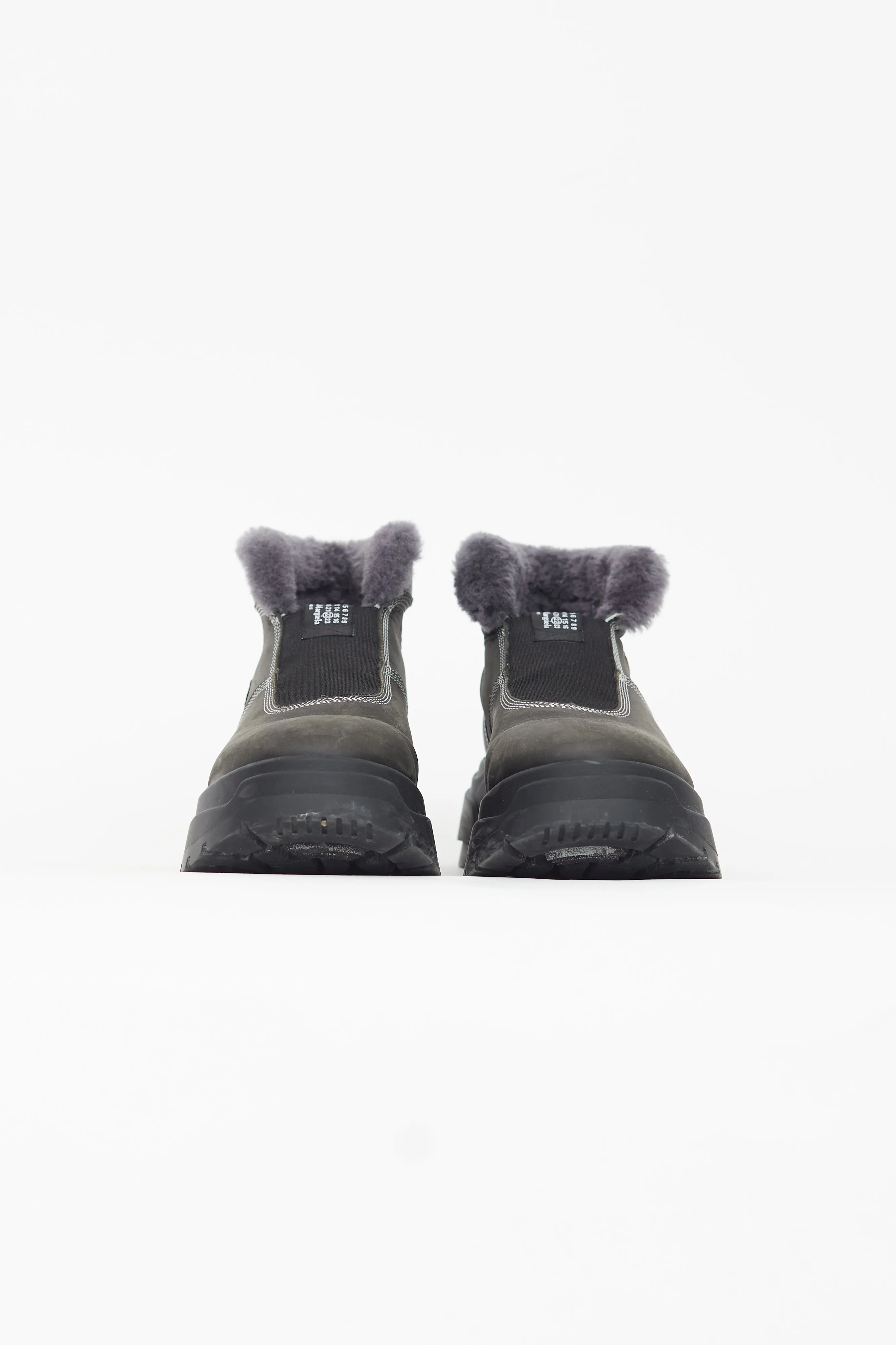 Black Suede & Shearling Ankle Boot