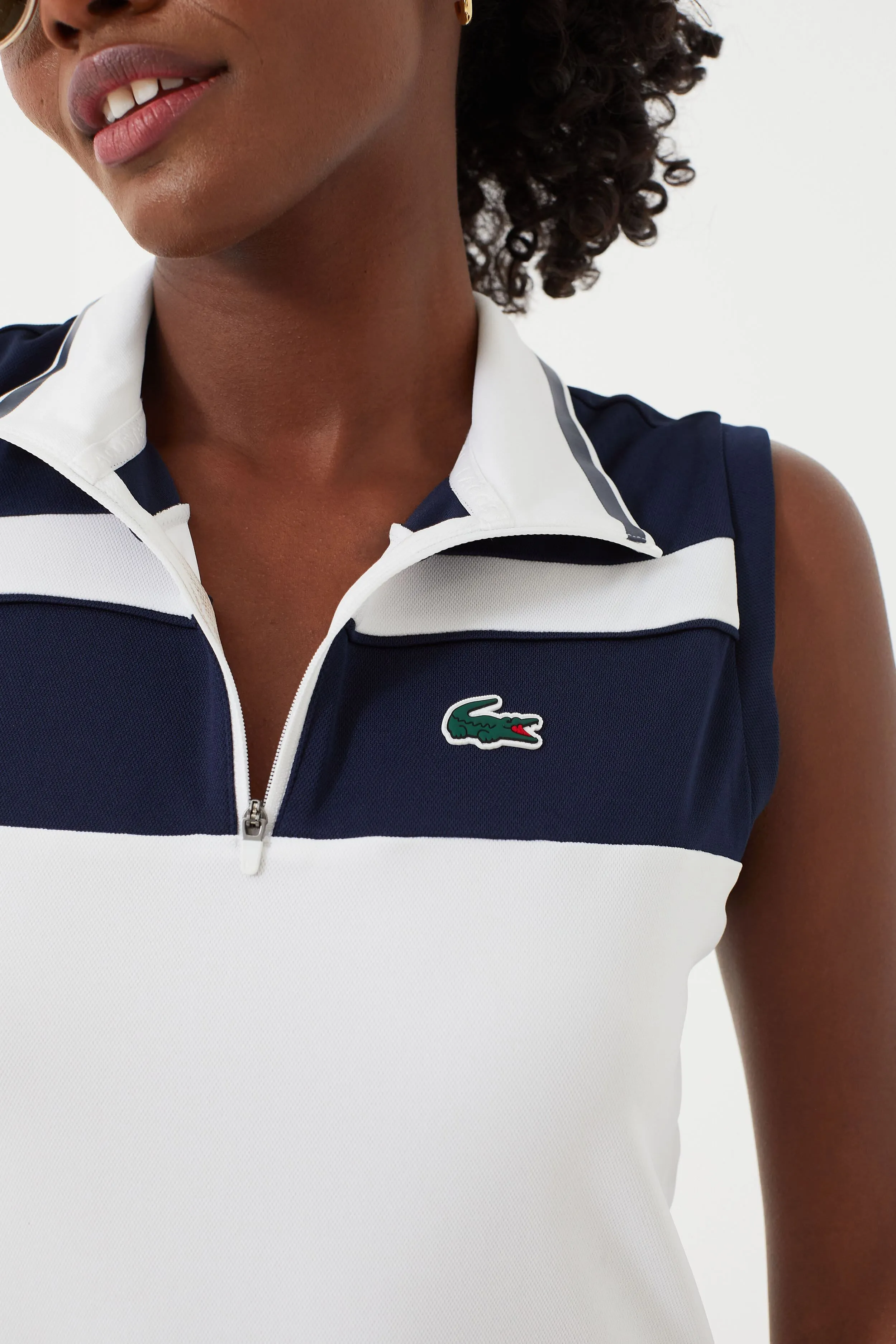 Blanc 1/4 Zip Performance Tennis Dress