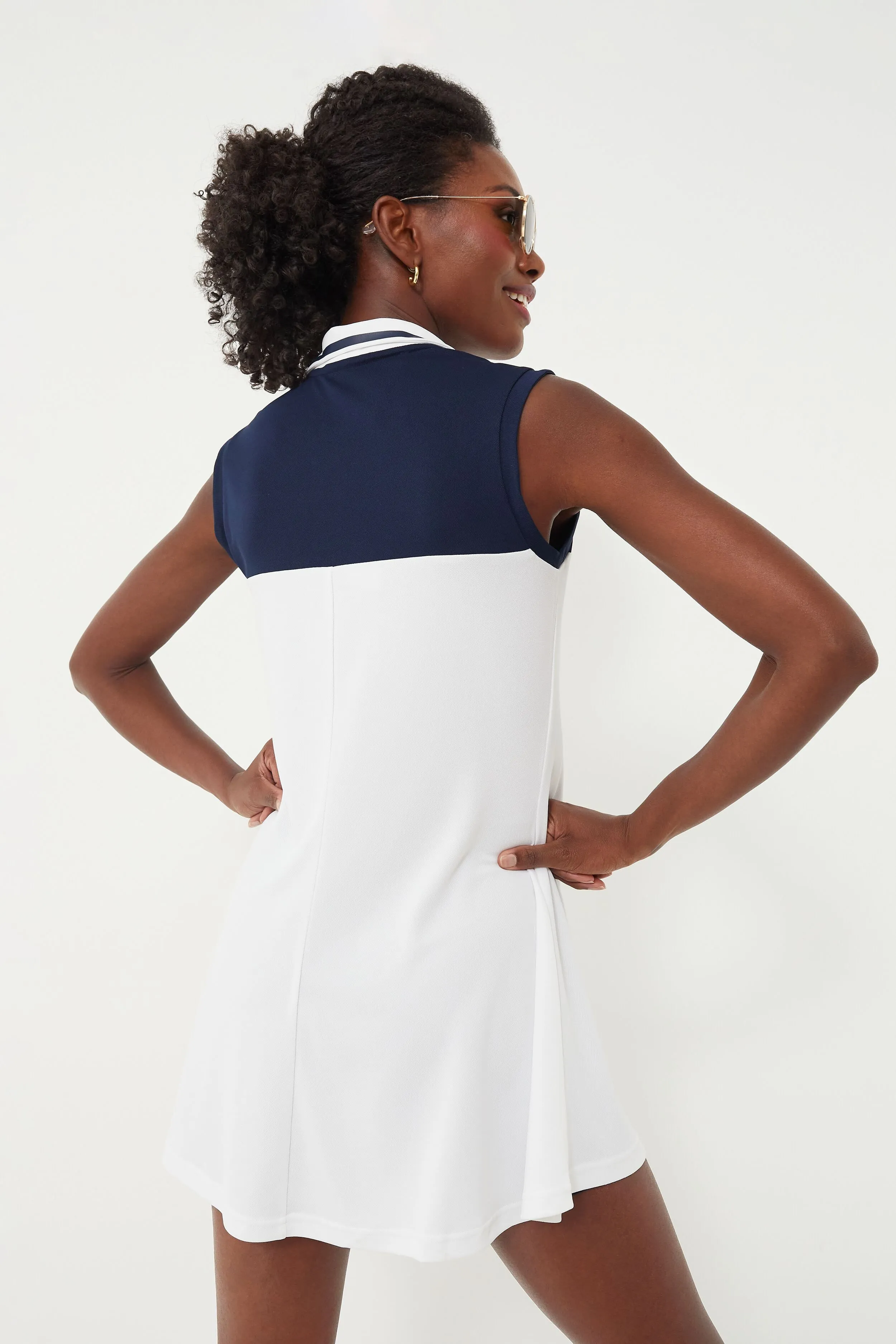 Blanc 1/4 Zip Performance Tennis Dress