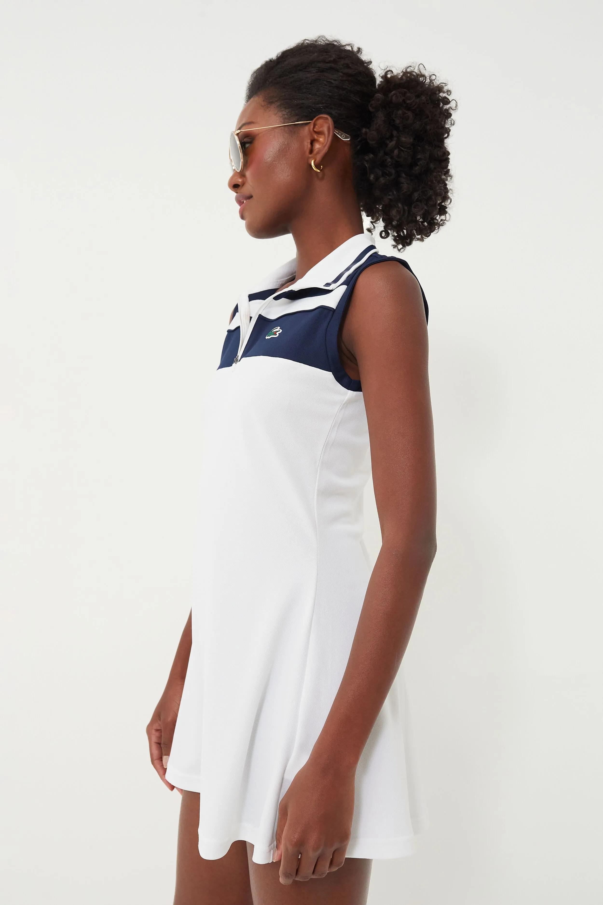 Blanc 1/4 Zip Performance Tennis Dress