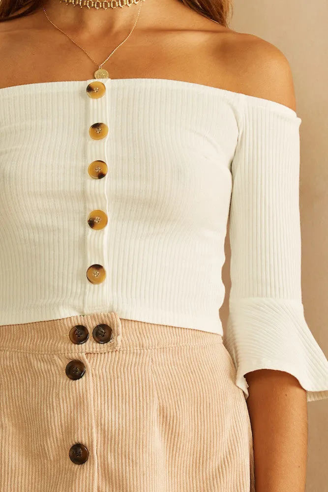 Blown In The Wind Crop Top White