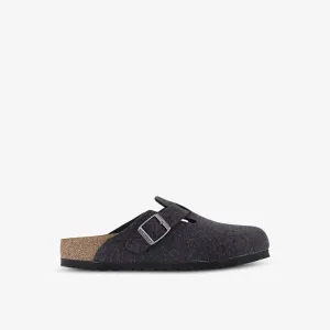 Boston wool clogs with Birkenstock buckles, anthracite