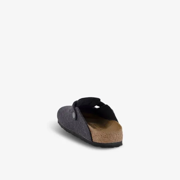 Boston wool clogs with Birkenstock buckles, anthracite
