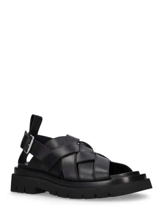 Bottega Veneta   55mm Lug strap leather sandals 