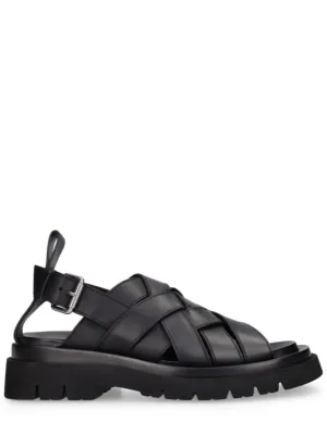 Bottega Veneta   55mm Lug strap leather sandals 