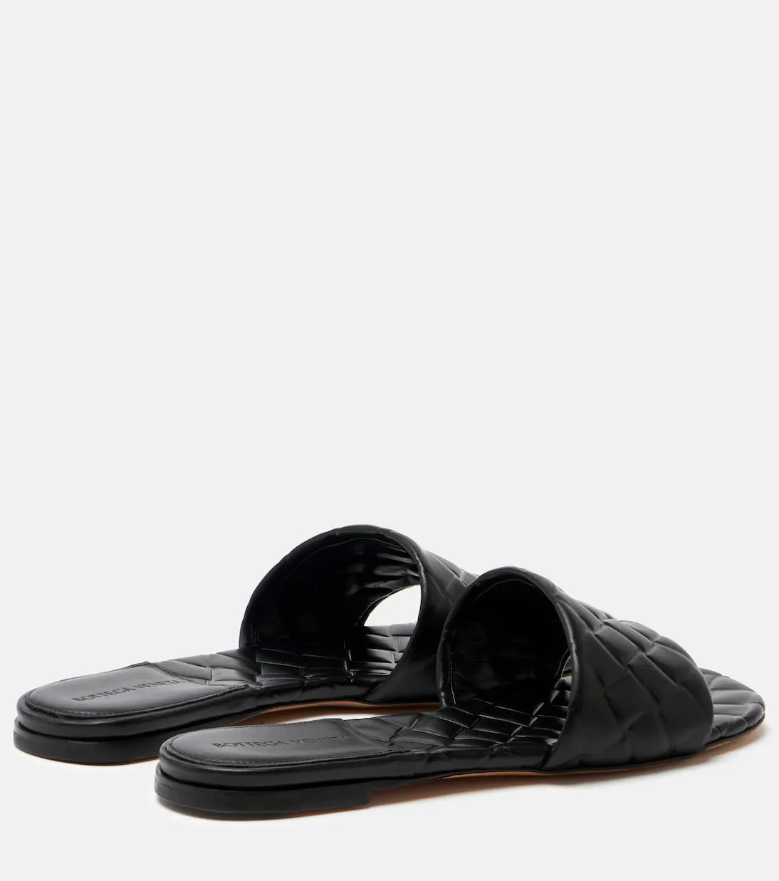 Bottega Veneta Military Quilted Leather Slides, Black