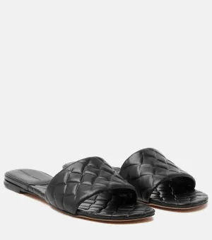 Bottega Veneta Military Quilted Leather Slides, Black