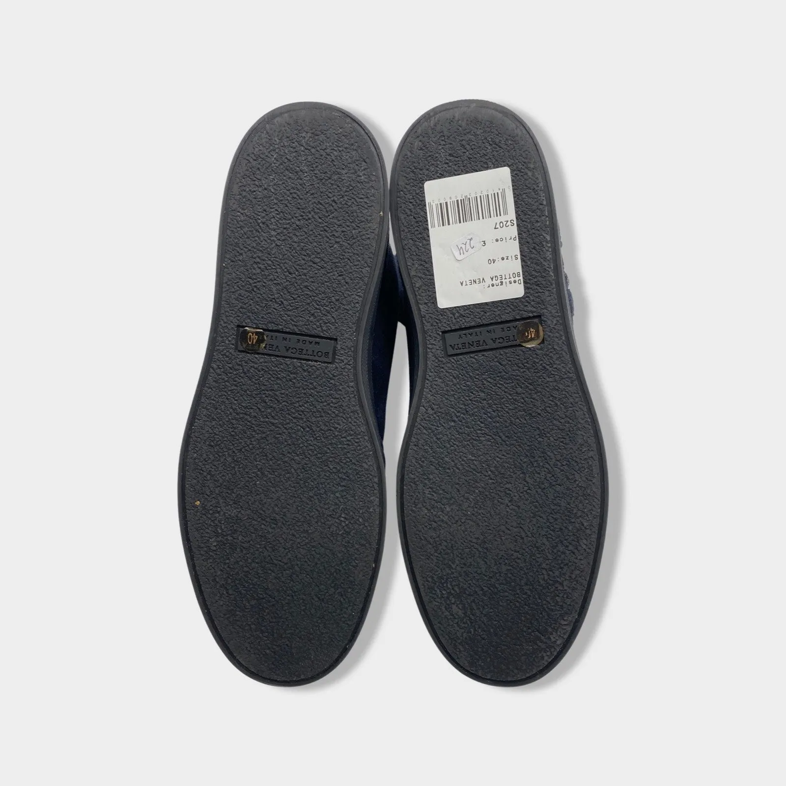 BOTTEGA VENETA navy suede and shearling boots