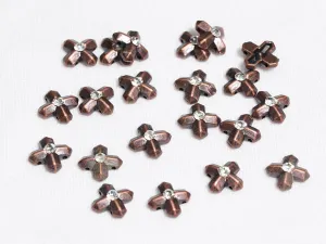 Bronze Cross Designer Plastic Beads - 14x14 mm