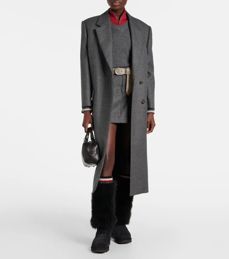 Brunello Cucinelli Mountain shearling-trimmed suede knee-high boots