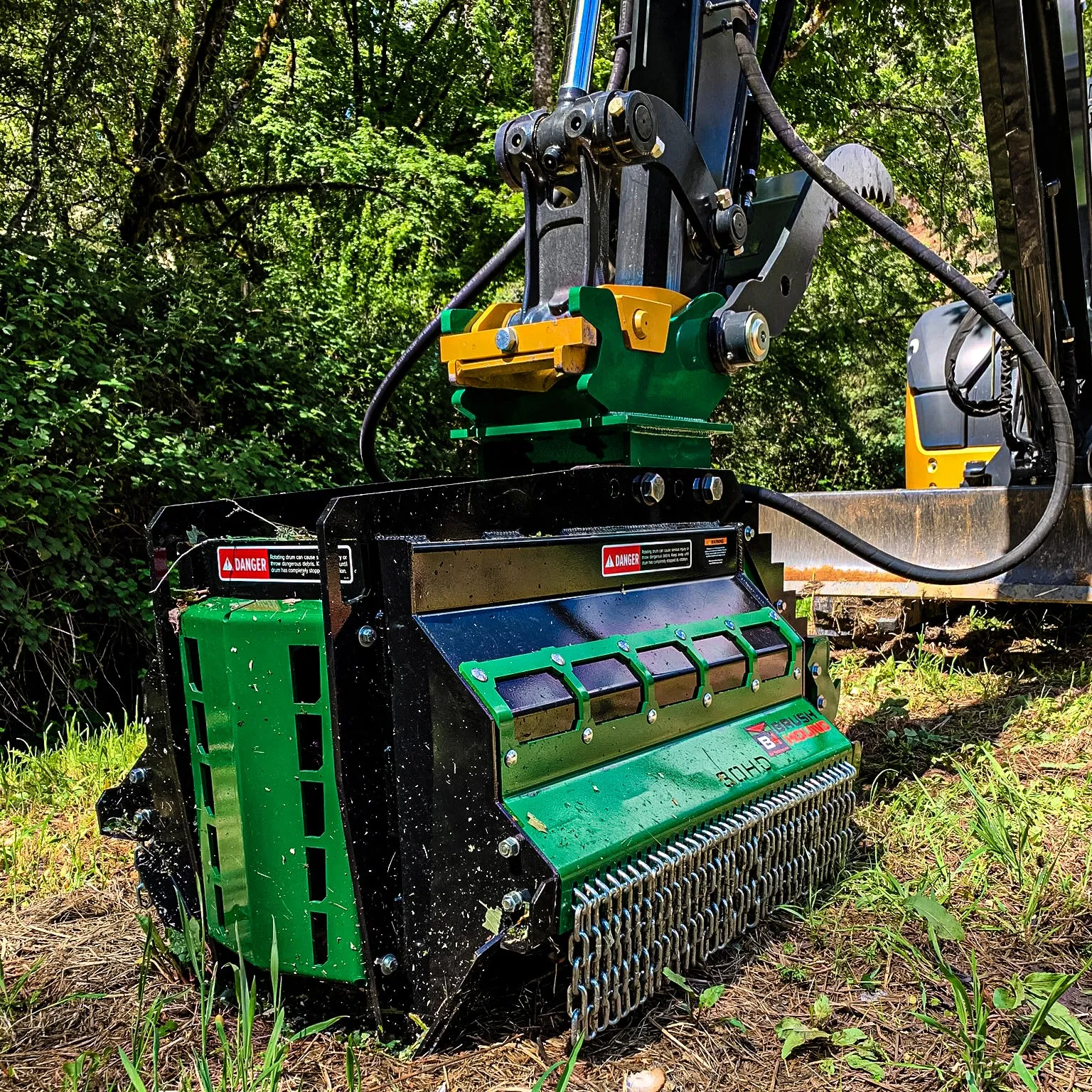 Brush-Hound 30EX Heavy Duty Flail Brush Mower Shredder | 30" Cutting Width For Excavator