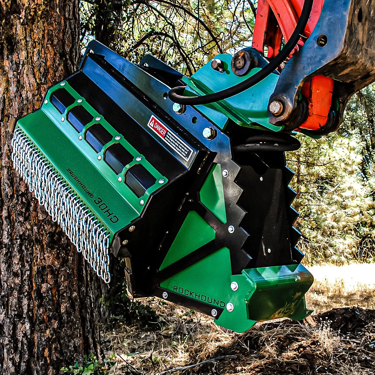 Brush-Hound 30EX Heavy Duty Flail Brush Mower Shredder | 30" Cutting Width For Excavator