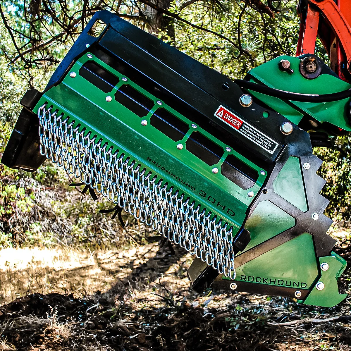 Brush-Hound 30EX Heavy Duty Flail Brush Mower Shredder | 30" Cutting Width For Excavator