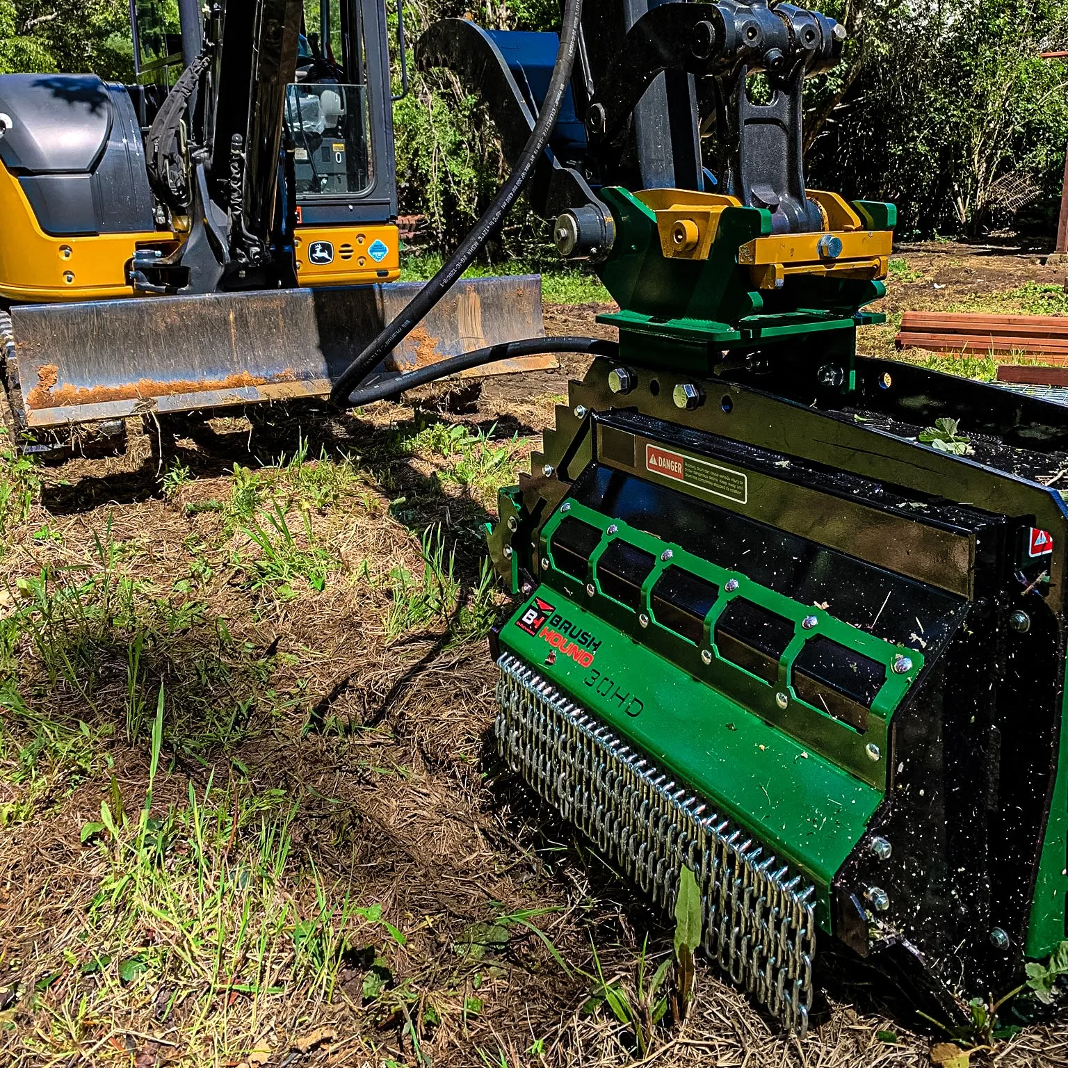 Brush-Hound 30EX Heavy Duty Flail Brush Mower Shredder | 30" Cutting Width For Excavator