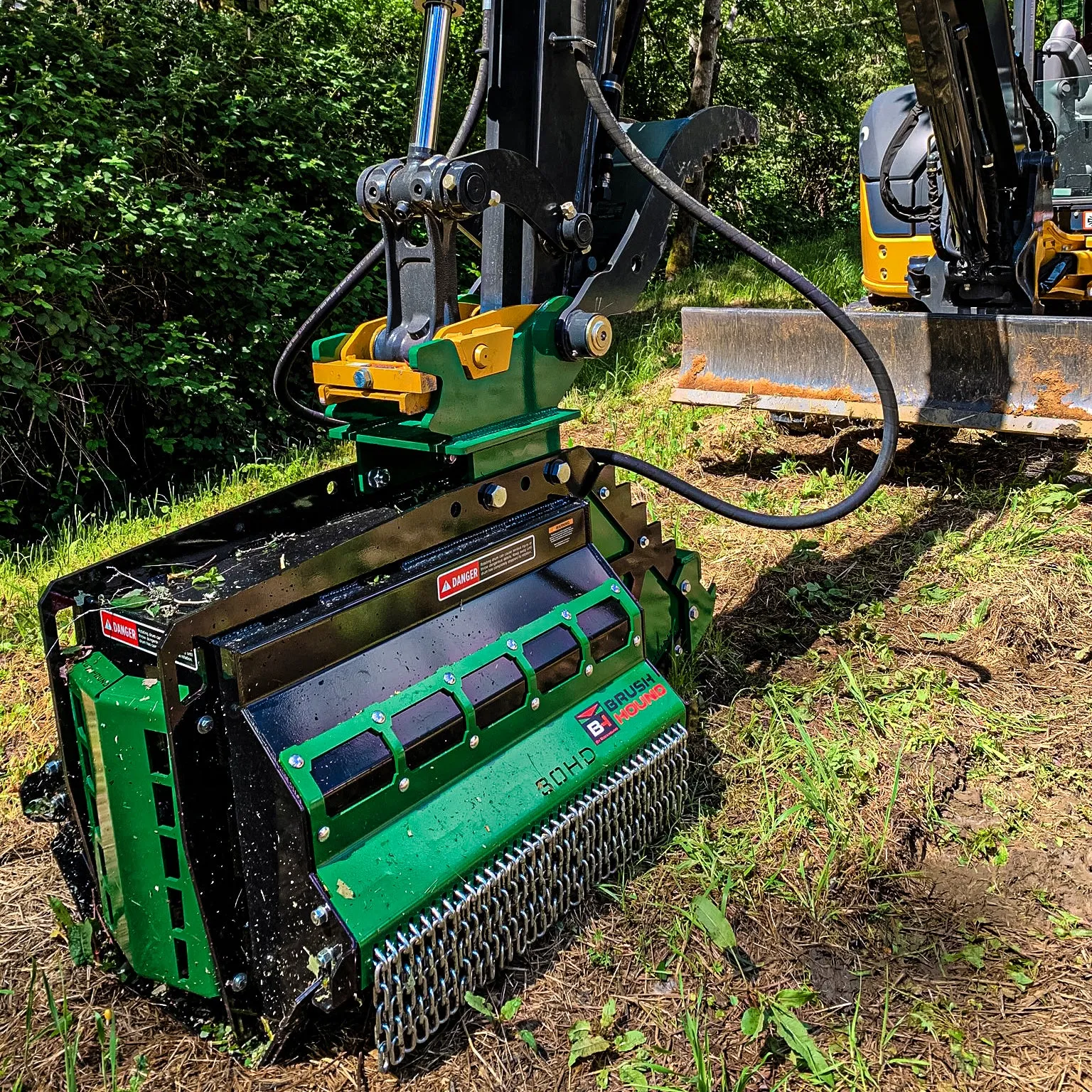 Brush-Hound 30EX Heavy Duty Flail Brush Mower Shredder | 30" Cutting Width For Excavator