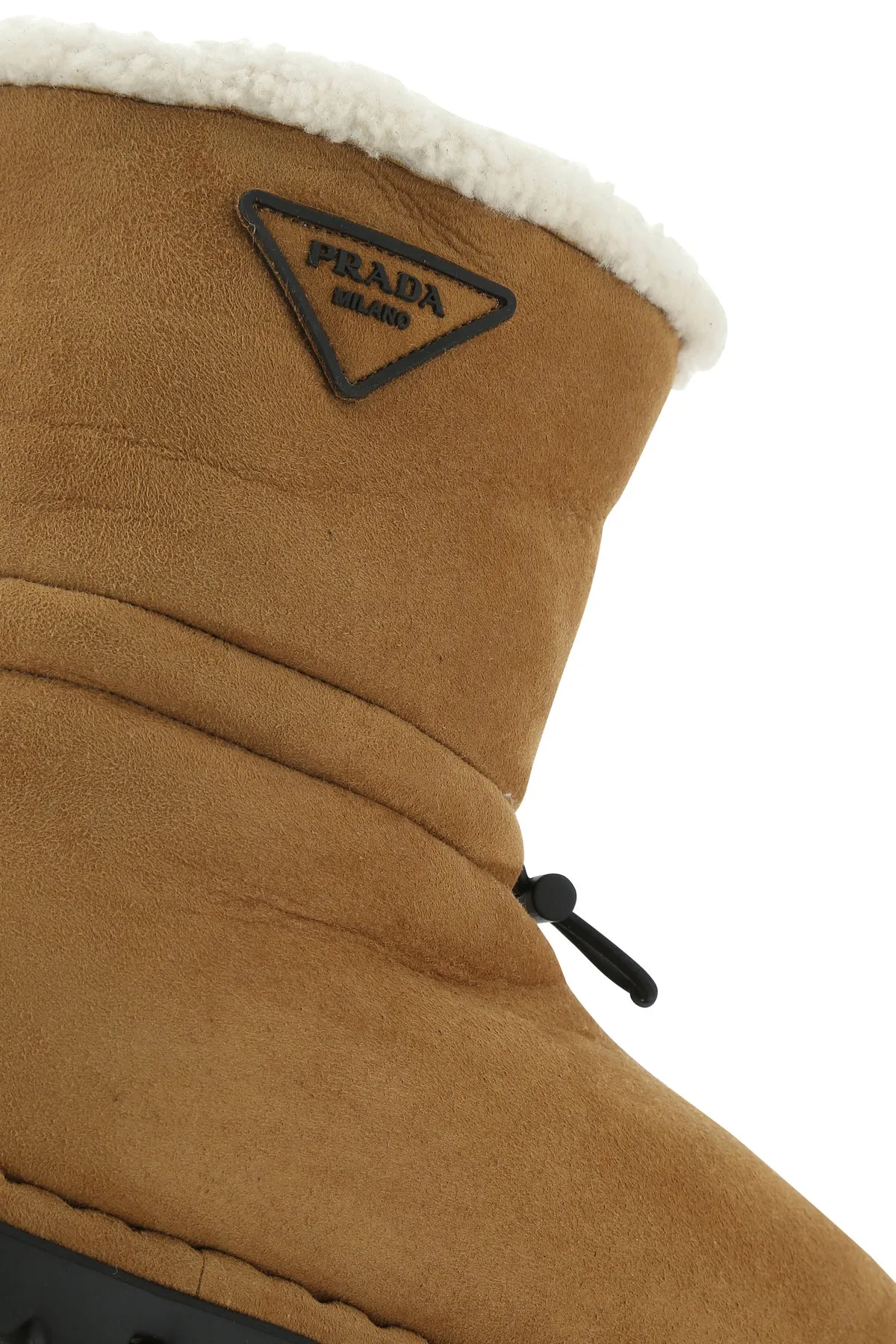 Camel shearling ankle boots