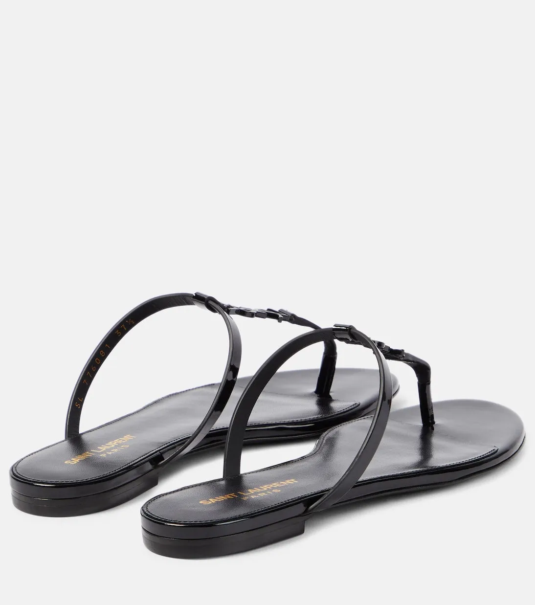 Cassandre Saint Laurent leather sandals, black