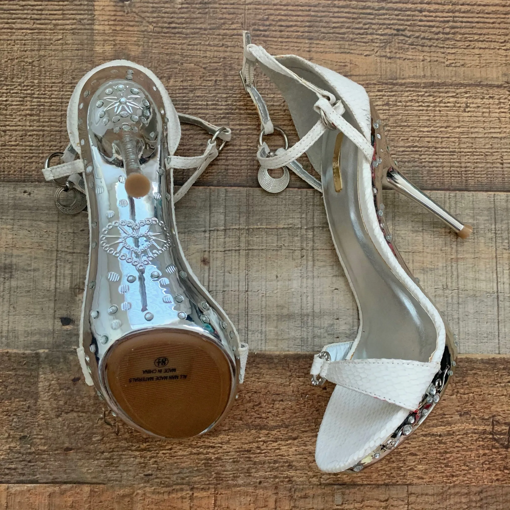 Celeste Animal Print Faux Leather Sandal Stilettos- Size 8.5