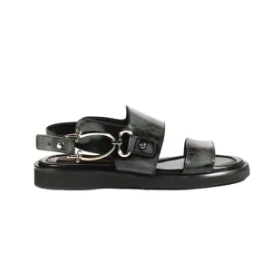 Cesare Paciotti Luxury Italian Men's Designer Shoes Antique Fumo Glass Leather Gladiator Sandals (CPM2374)