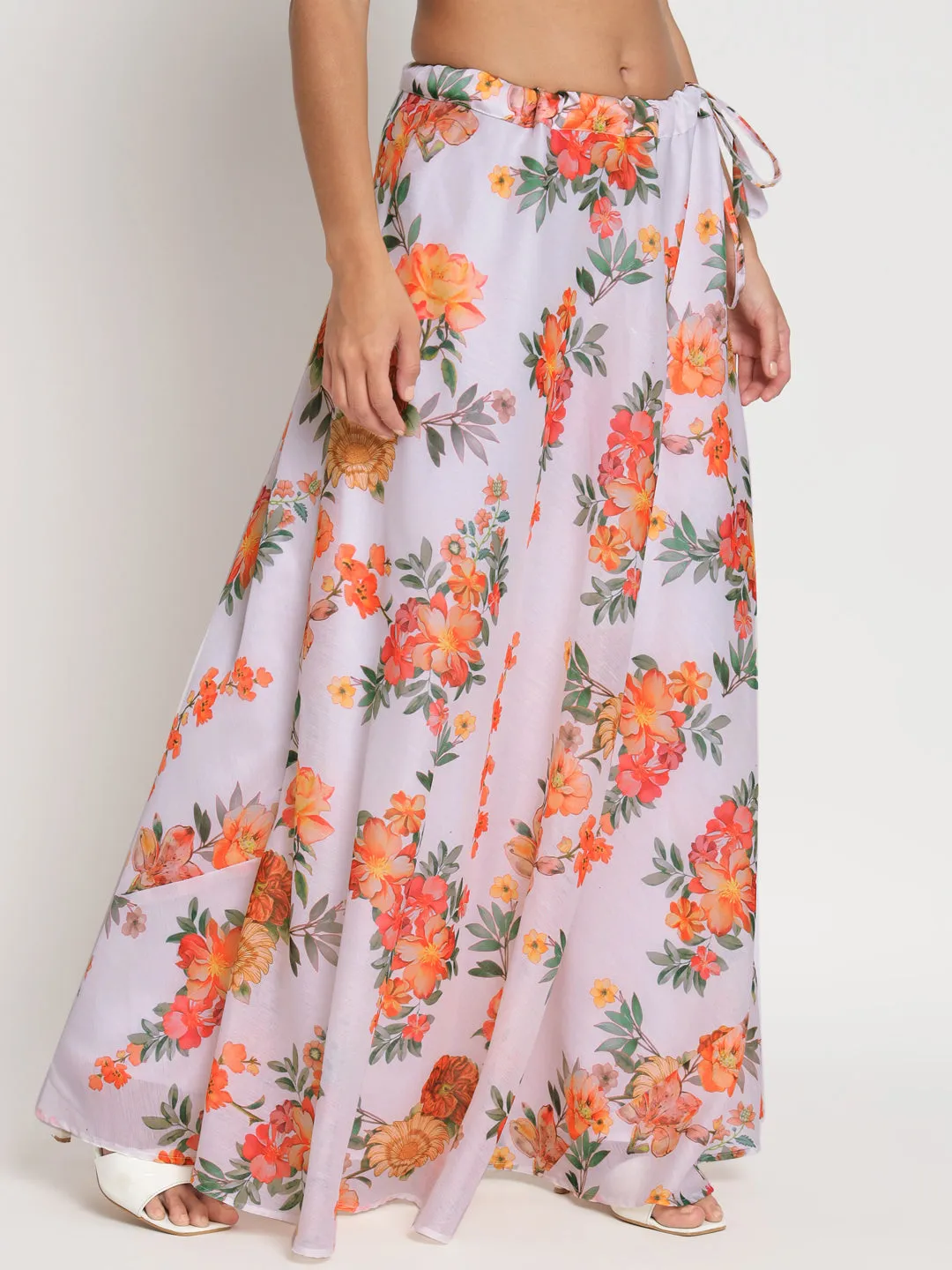 Chanderi Printed Bias Skirt